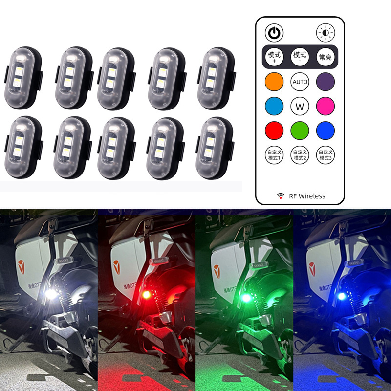 Photography Yellow Light - Motorcycle LED RGB Warning Light Universal