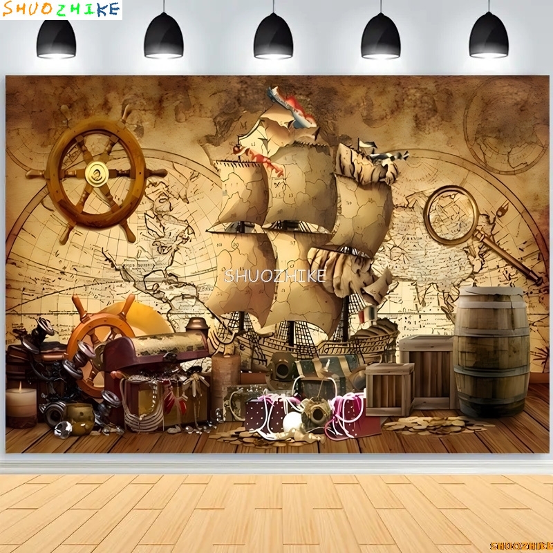 Retro Pirate Treasure Map Back - Photography Mapped 评论和价格