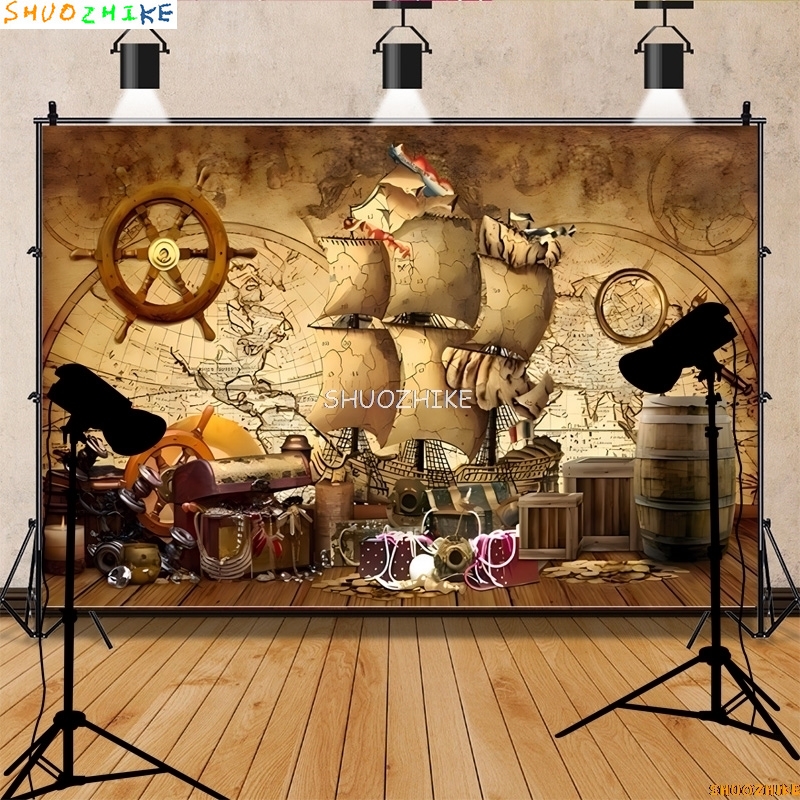 Retro Pirate Treasure Map Back - Photography Mapped 评论和价格