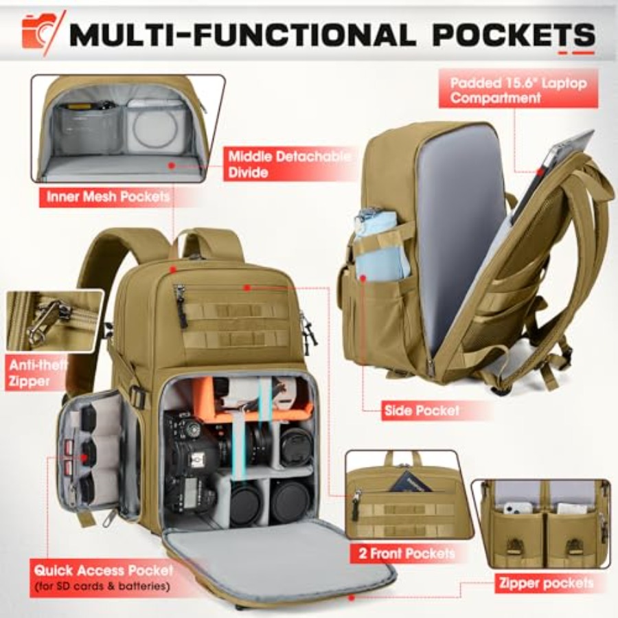 Camera Bag Backpack for DSLR/S - Camera Bag Waterproof 评论和价格