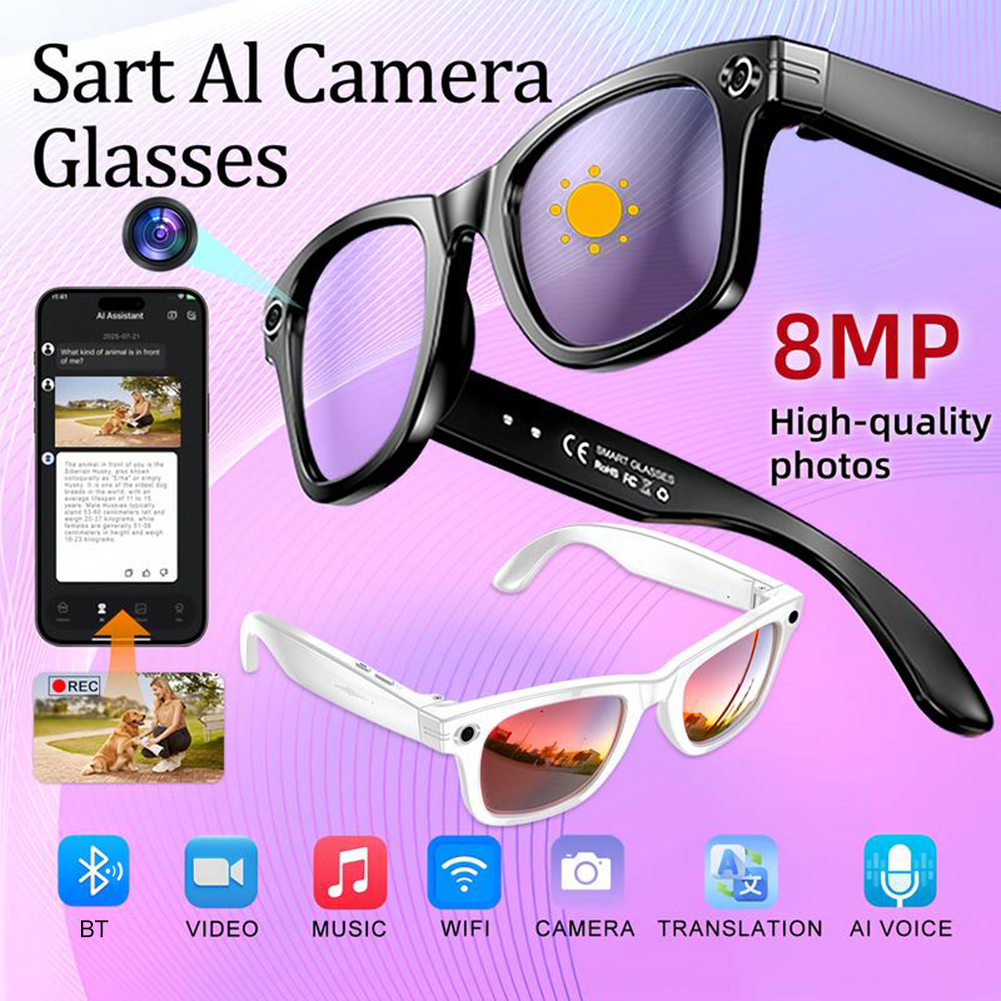 Smart AI Camera Glasses with 8 - Photography Translate 评论和价格