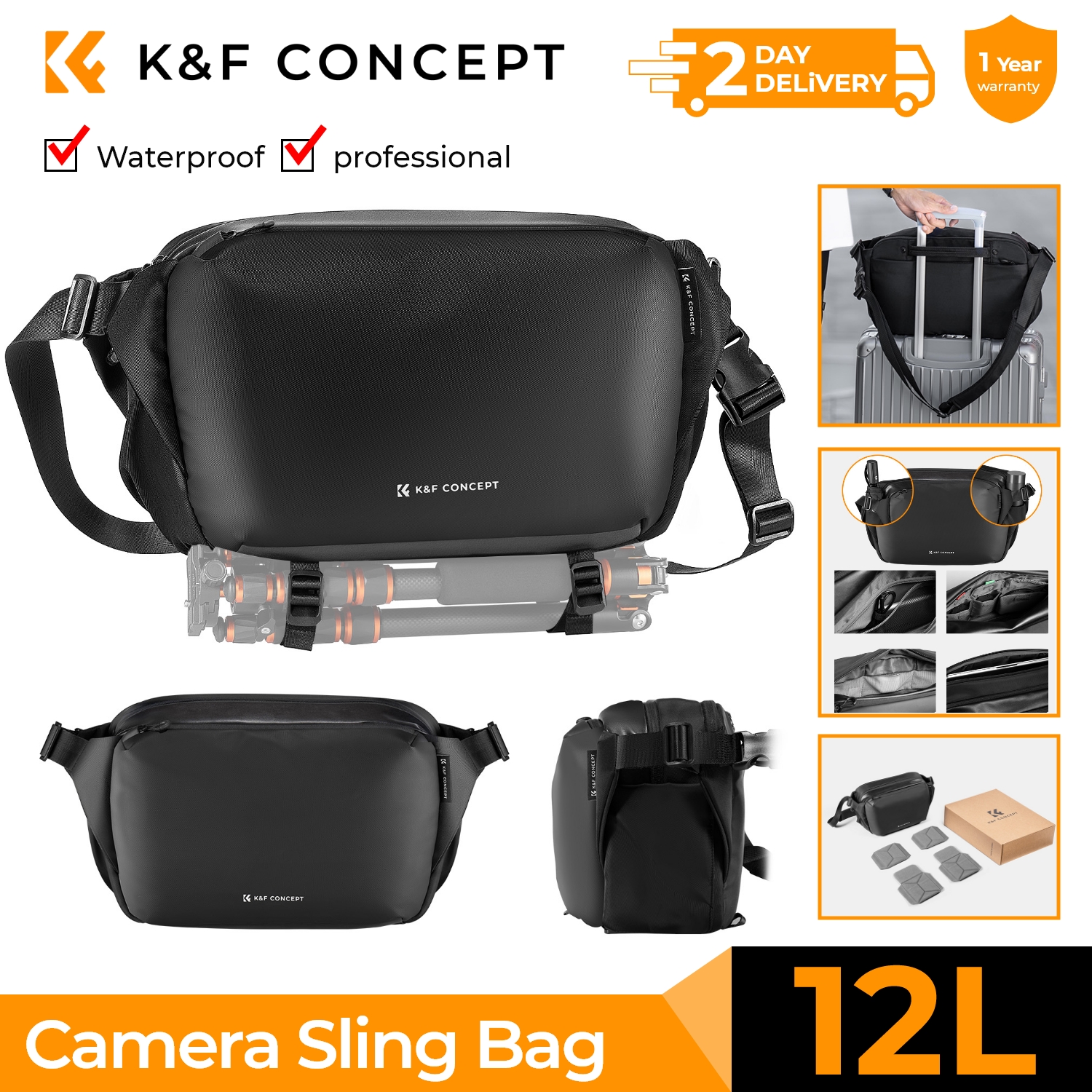 K&F CONCEPT 12L/10L Camera Sli - Camera Bag Waterproof 评论和价格
