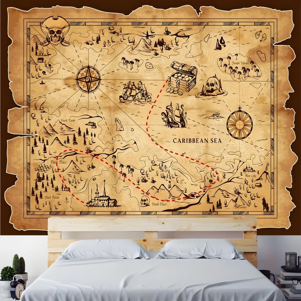 Pirate Treasure Map Tapestry R - Photography Mapped 评论和价格