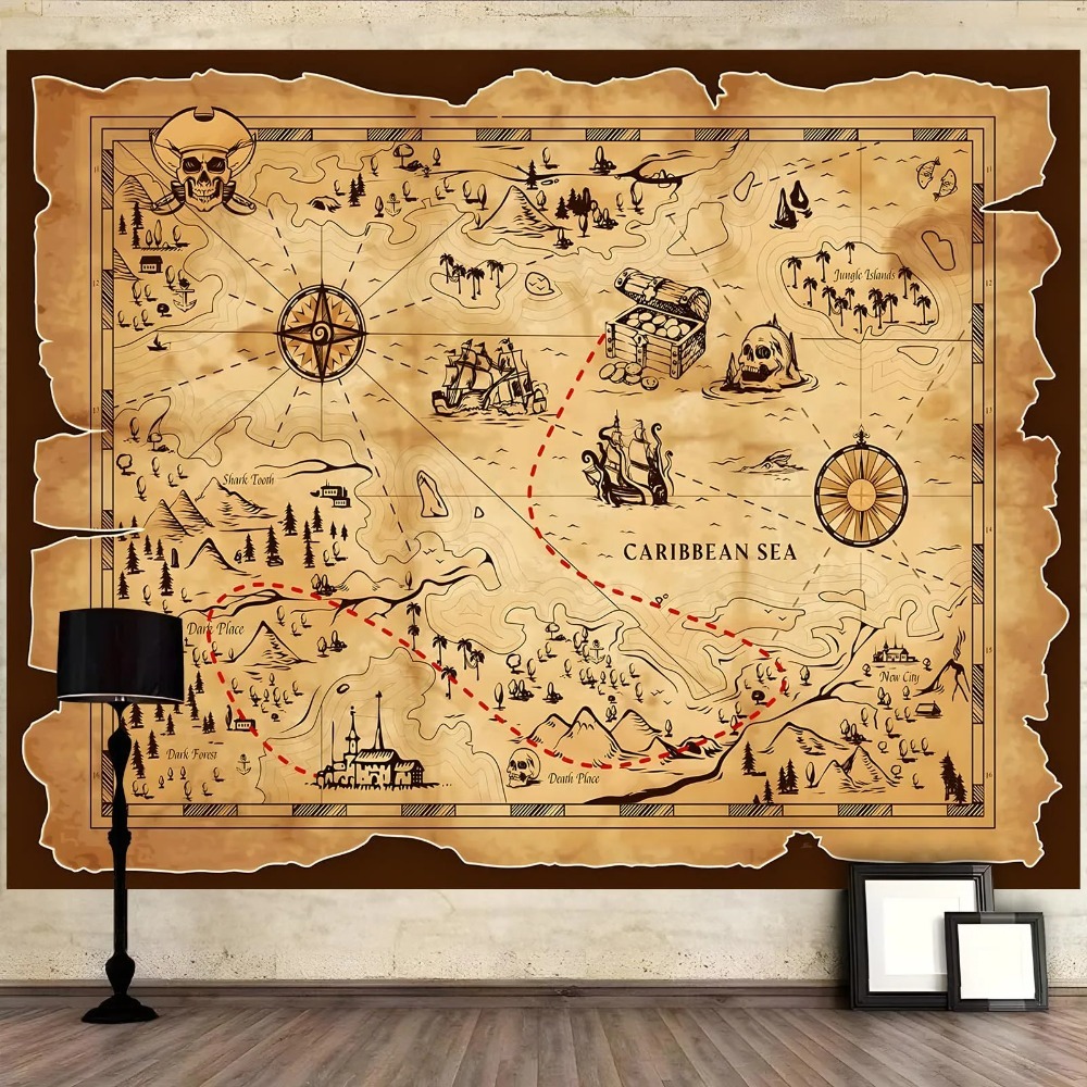 Pirate Treasure Map Tapestry R - Photography Mapped 评论和价格