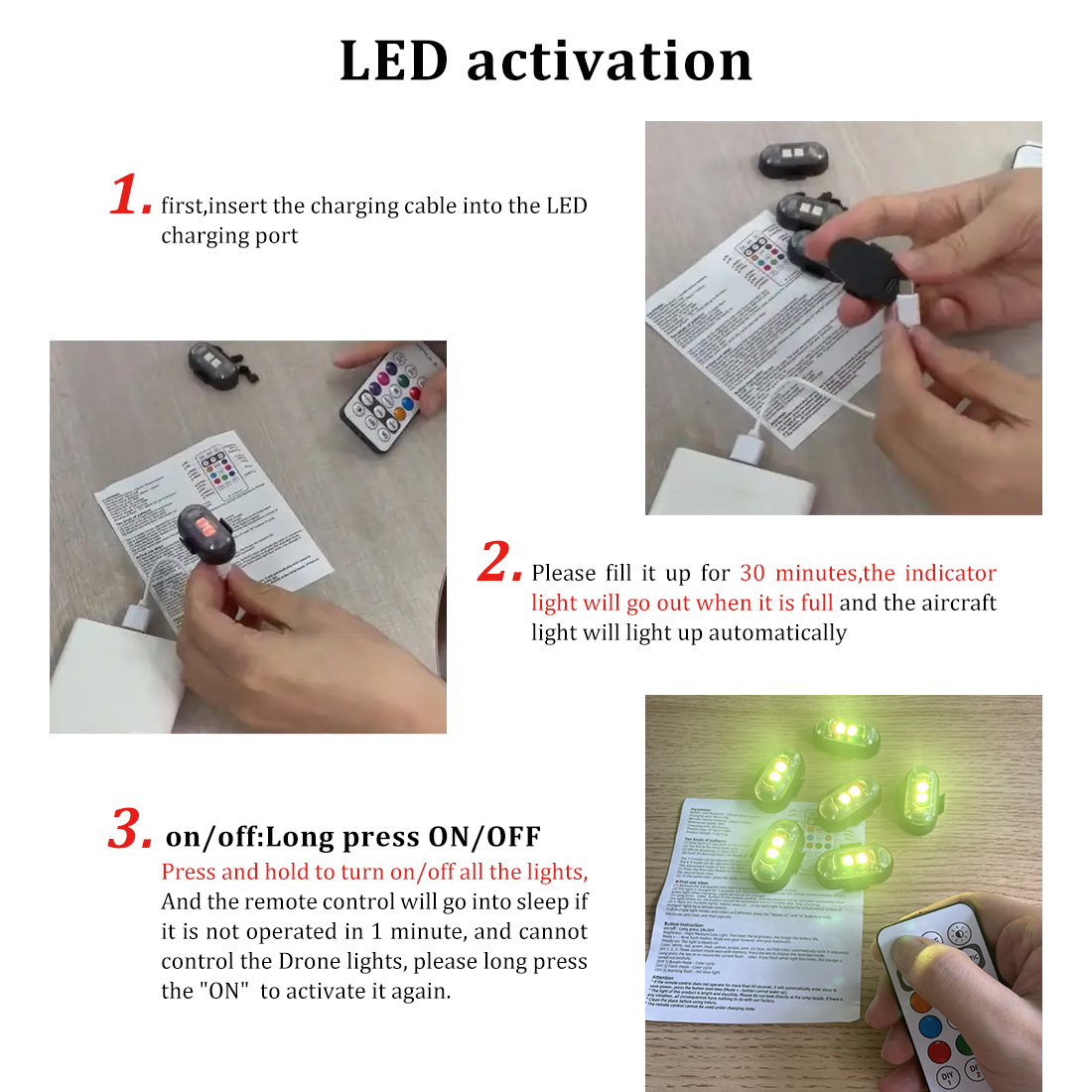 Motorcycle LED RGB Warning Lig - Photography Yellow Light 评论和价格