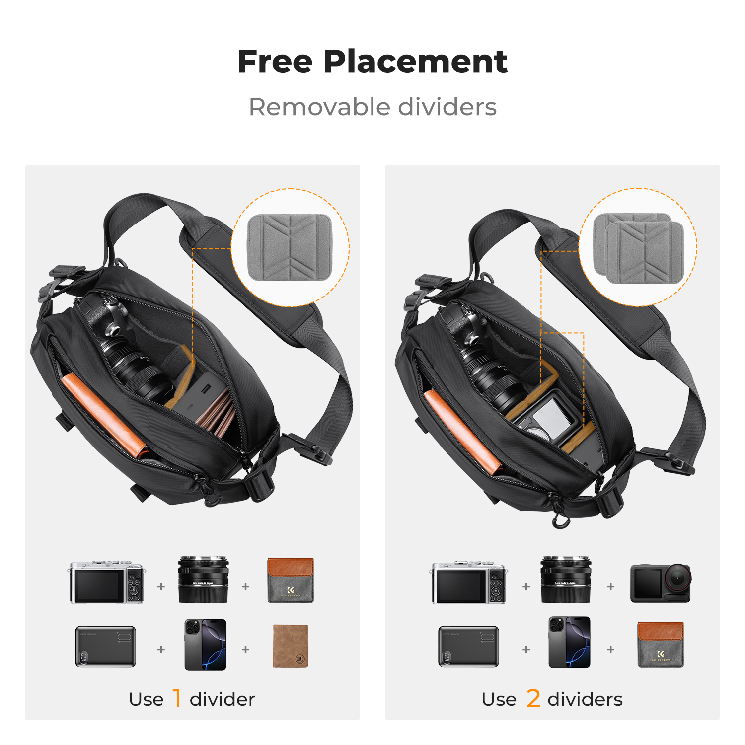 K&F CONCEPT 4L Camera Sling Ba - Camera Bag Waterproof 评论和价格