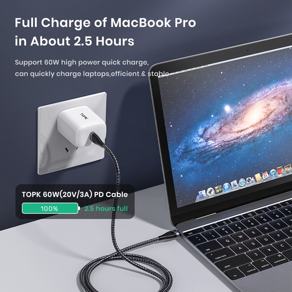 TOPK 60W USB C To Type C Cable - Photography Kit Xiaomi 评论和价格