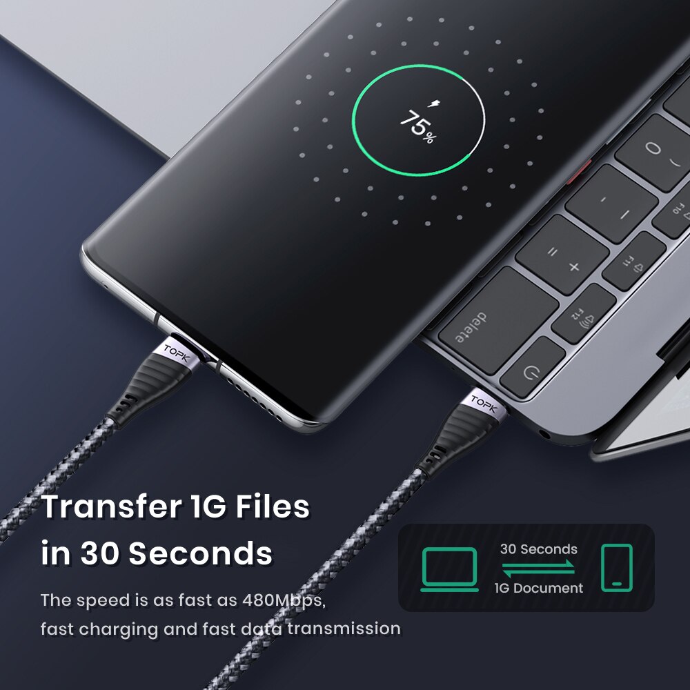 TOPK 60W USB C To Type C Cable - Photography Kit Xiaomi 评论和价格
