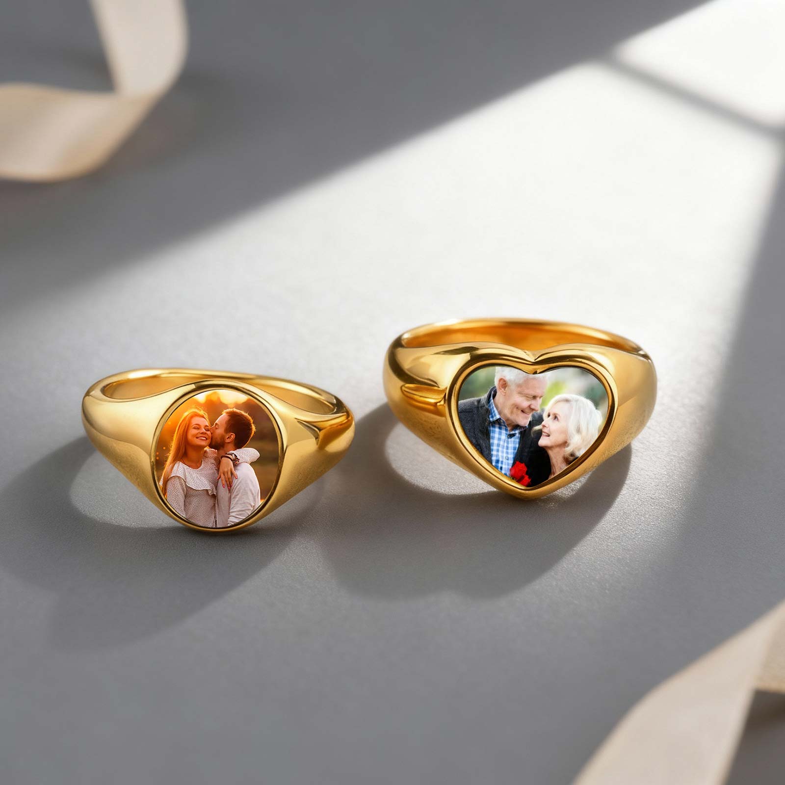 Custom Photo Signet Ring for W - Photography Logo 评论和价格