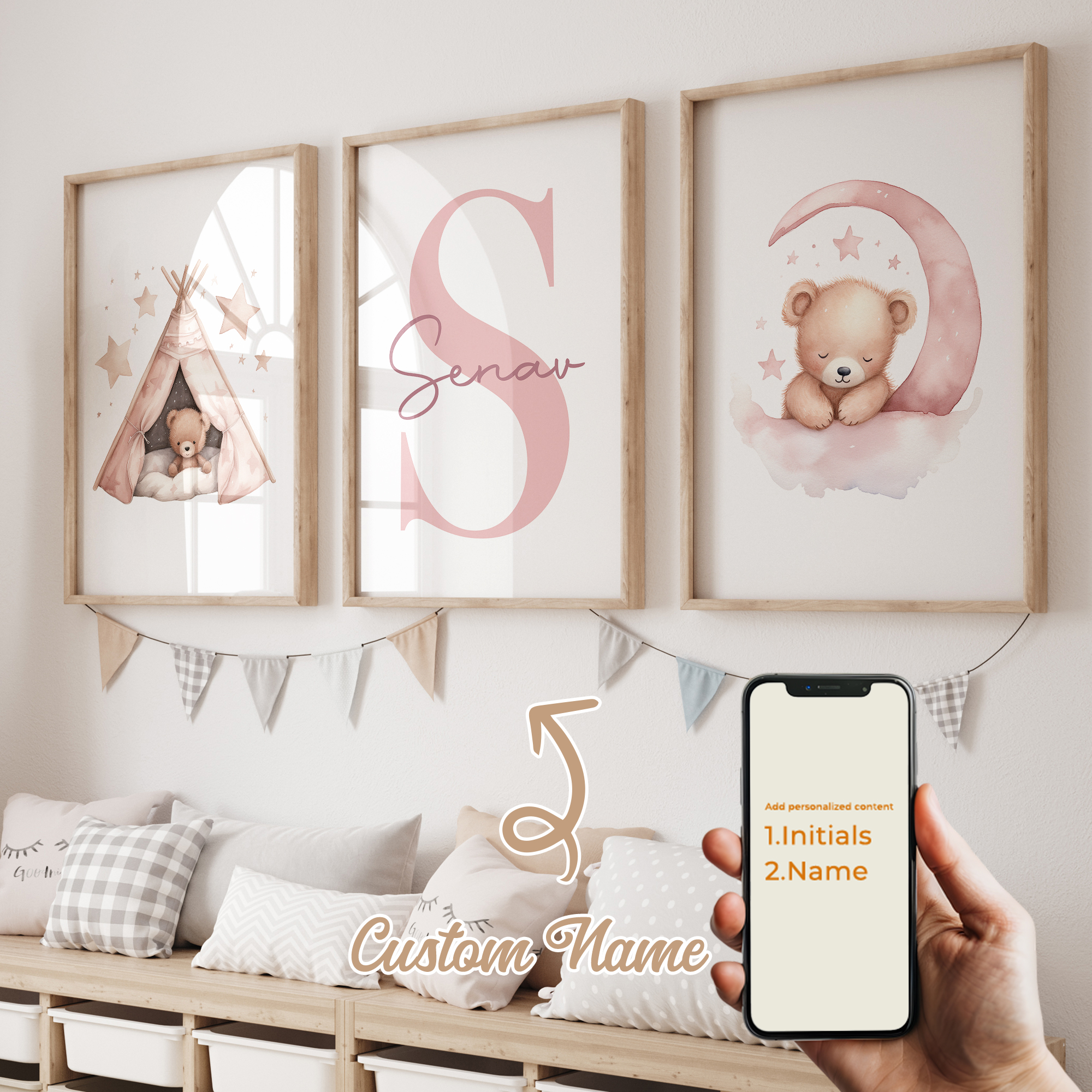 3pcs Personalized Custom Name  - Photography Interior 评论和价格