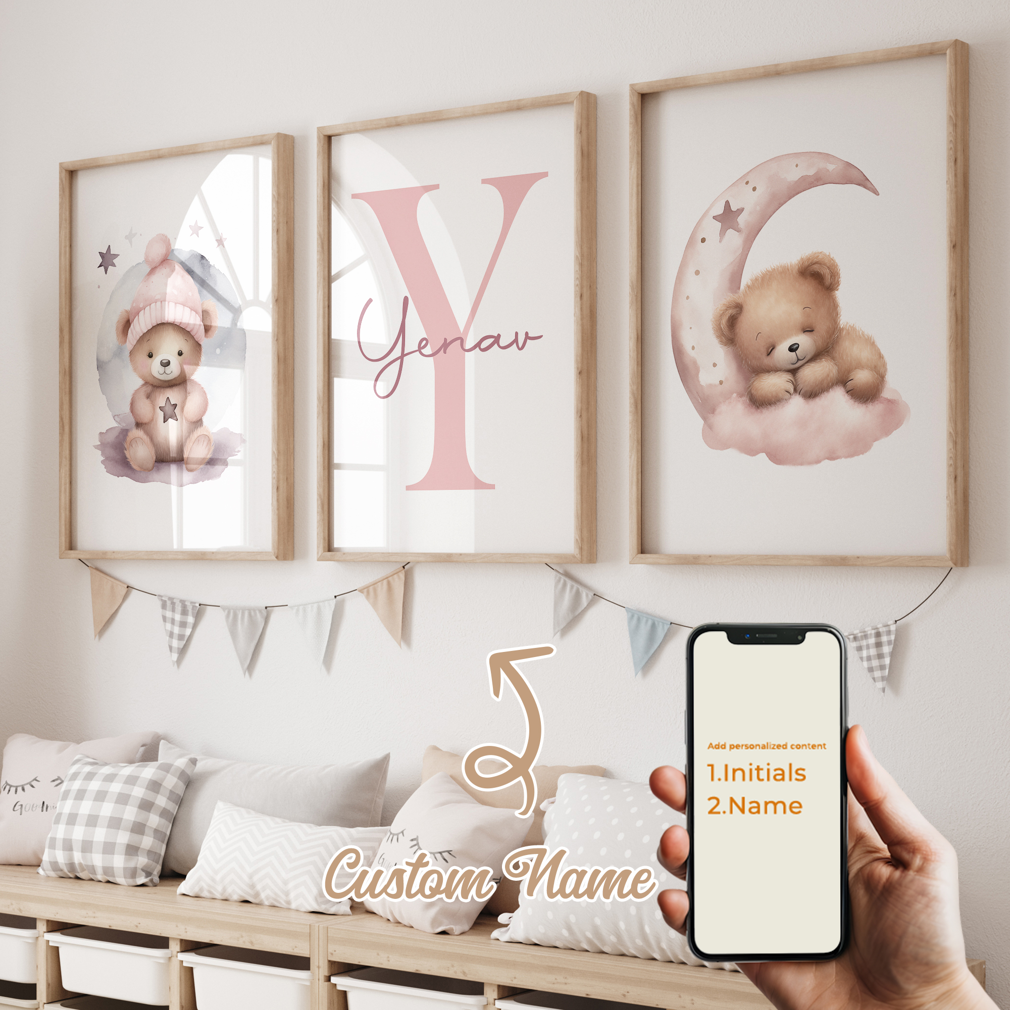 3pcs Personalized Custom Name  - Photography Interior 评论和价格