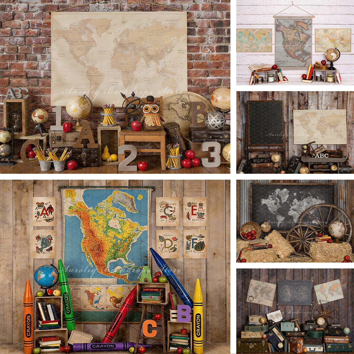 Vintage World Map Globes Geogr - Photography Mapped 评论和价格
