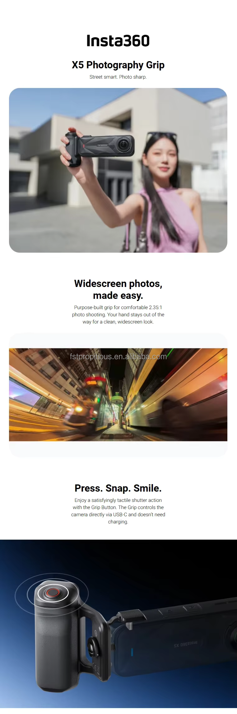 New X5 Photography Grip for In - Photography Grip Insta360 X5 评论和价格