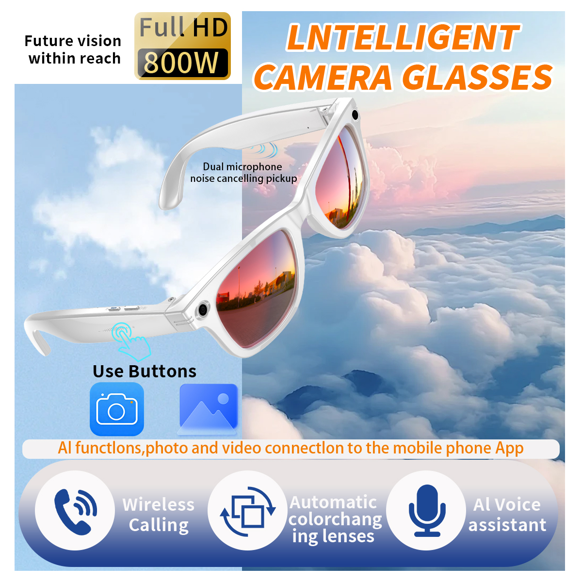 New Smart Glasses For Men Wome - Photography Translate 评论和价格