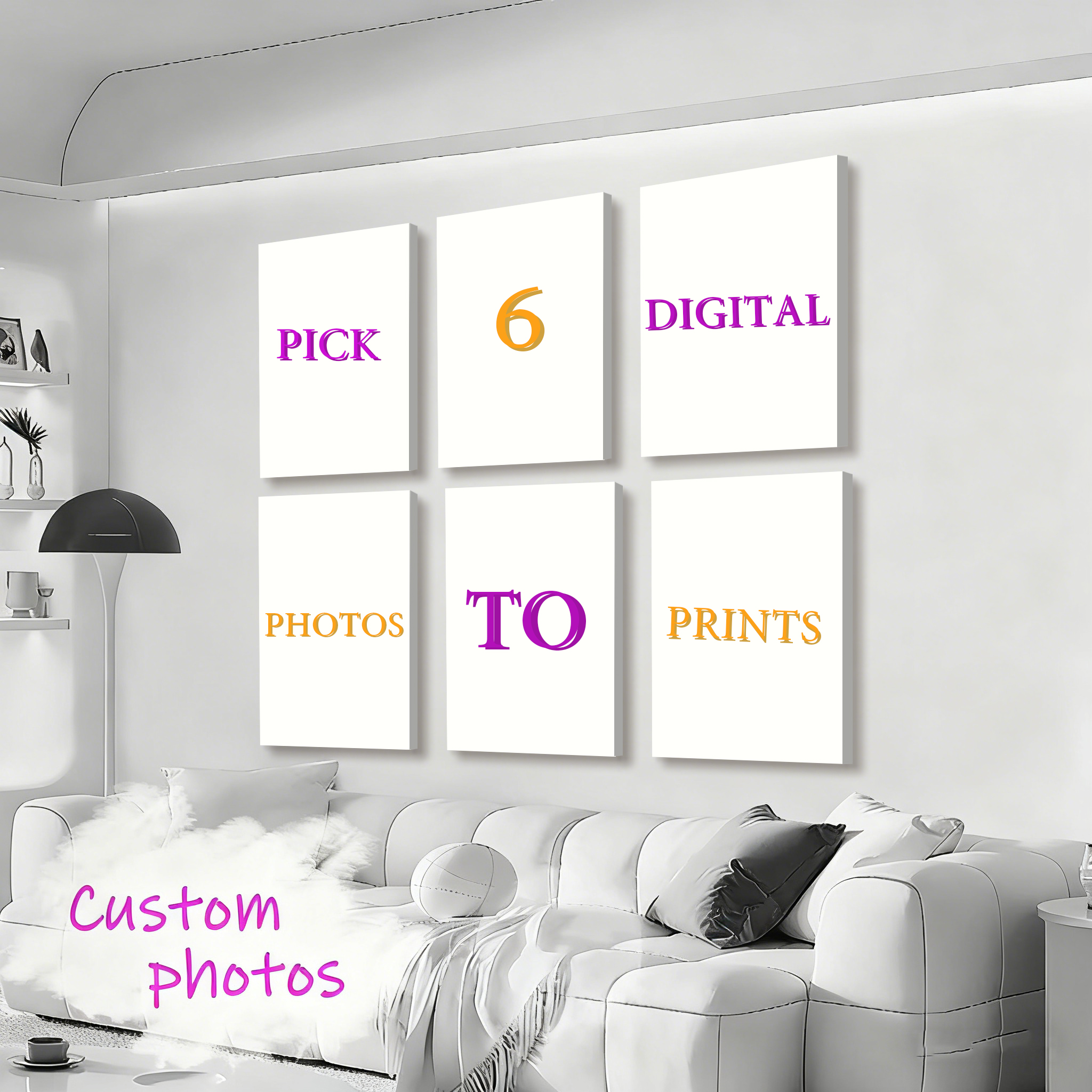 6pcs/set Custom Canvas Prints  - Photography Interior 评论和价格